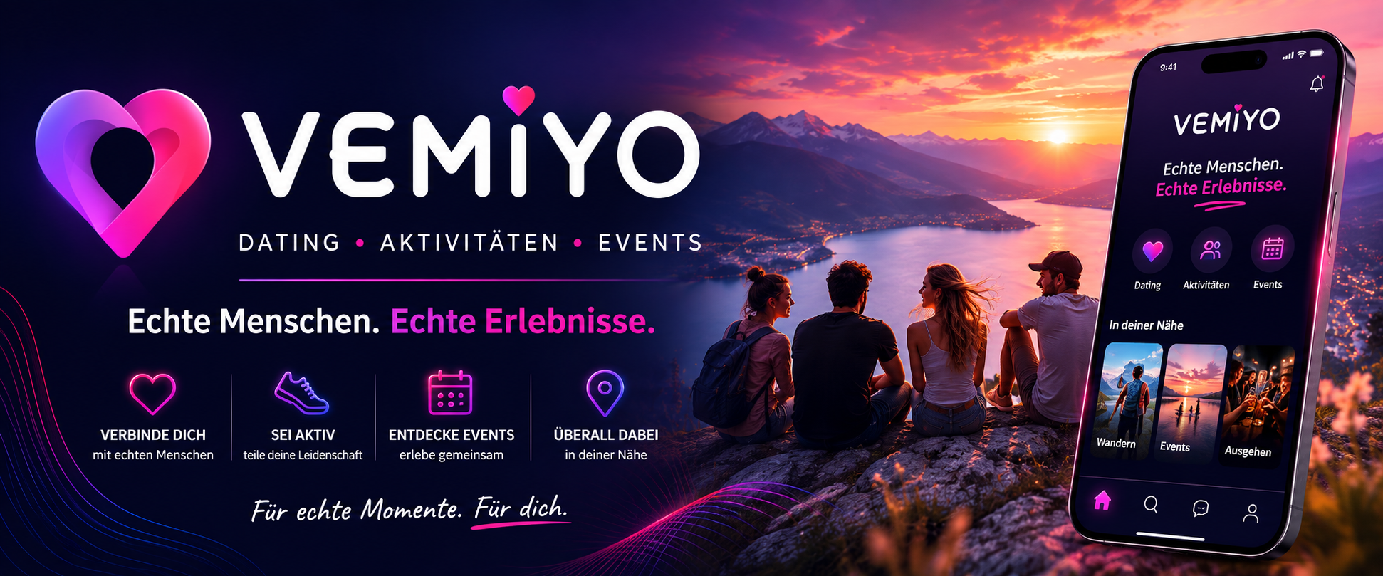VEMIYO – Dating, Aktivitäten und Events in einer App